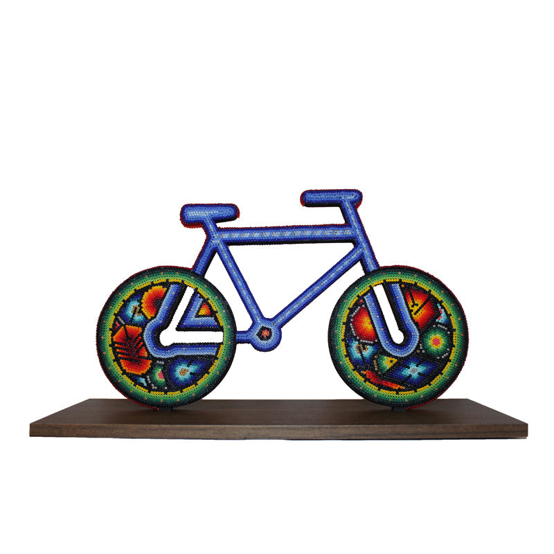 Escultura Bici Wixárika Chaquiras